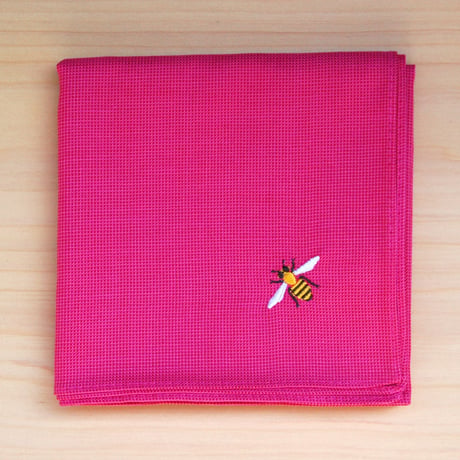 コットン ハンカチ ミツバチ刺繍