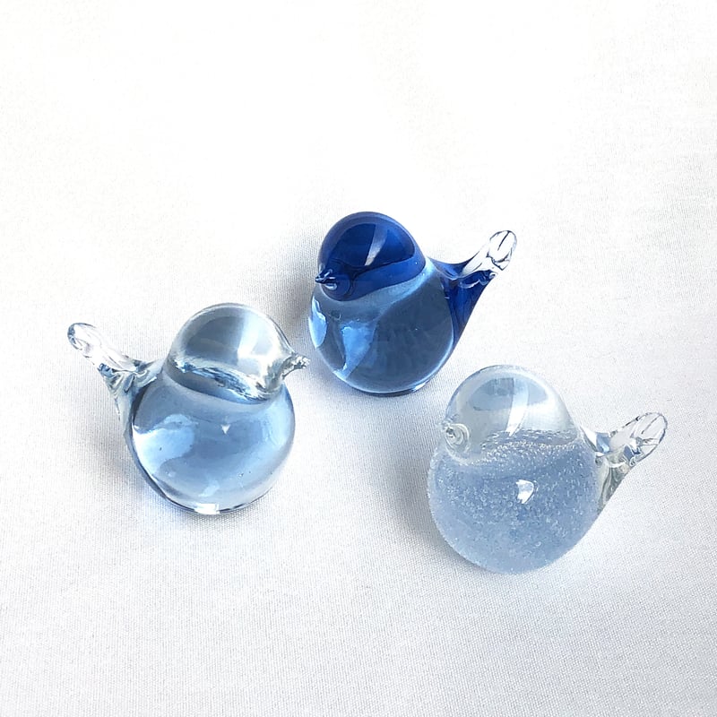 【美品・箱付き】リヤドロ／SWEET SOUNDS OF MORNING 青い鳥 幸せの蒼いとりさん 小（専用ボックス付） / Rie Glass Garden