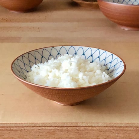 めし碗 平茶碗 大  木箱入り / 籠山陶房 内海大介