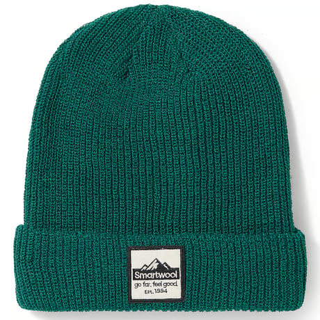 SMART WOOL PATCH BEANIE Emeraldgreen Heather