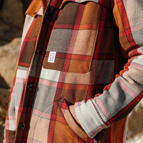 TOPO DESIGNS MOUNTAIN SHIRT JACKET - WOMEN'S Brown / Natural Plaid