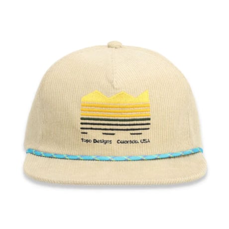 TOPO DESIGNS CORDUROY TRUCKER HAT - STRATA MAP Tan