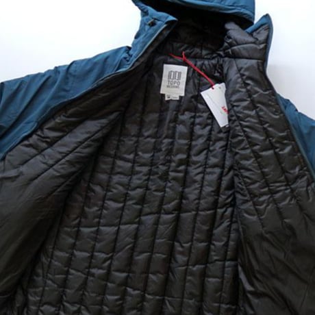 TOPO DESIGNS MOUNTAIN PUFFER HOODIE Pond Blue