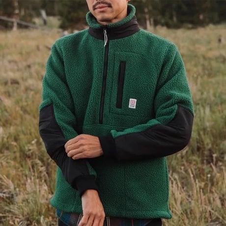 TOPO DESIGNS MOUNTAIN FLEECE PULLOVER - MEN'S Forest