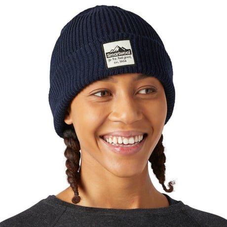 SMART WOOL PATCH BEANIE Deep Navy