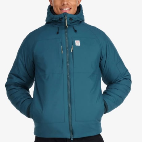 TOPO DESIGNS MOUNTAIN PUFFER HOODIE Pond Blue