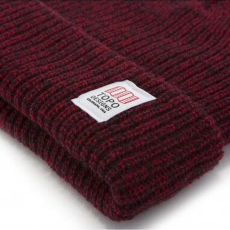 TOPO DESIGNS WATCH CAP Red/Navy Marl