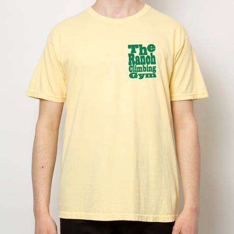 THE RANCH GYM LOGO T-SHIRT GARMENT DYE Butter/Rain Forest