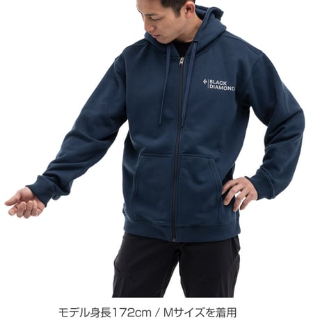 BLACK DIAMOND MINI STACKED FULL ZIP HOODY Black