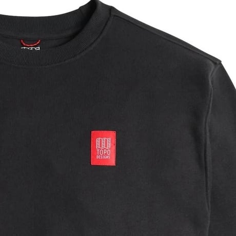 TOPO DESIGNS LABEL SWEAT SHIRT Black