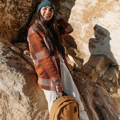 TOPO DESIGNS MOUNTAIN SHIRT JACKET - WOMEN'S Brown / Natural Plaid