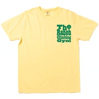 THE RANCH GYM LOGO T-SHIRT GARMENT DYE Butter/Rain Forest