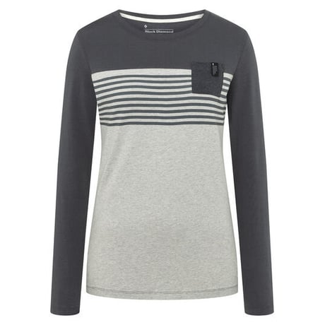 BLACK DIAMOND LONG SLEEVE CAMPUS TEE Wood Nickel Heather/Carbon/Black Heather