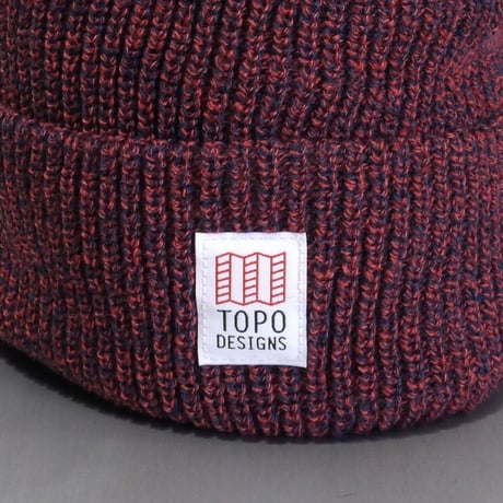 TOPO DESIGNS WATCH CAP Red/Navy Marl