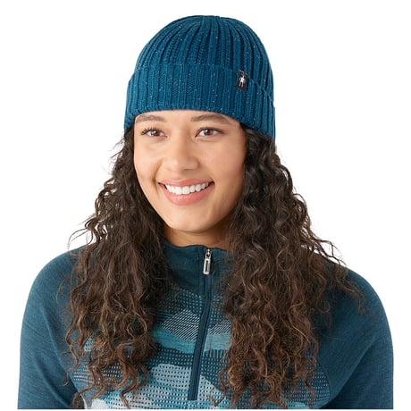 SMART WOOL RIB HAT Twilight Blue Donegal
