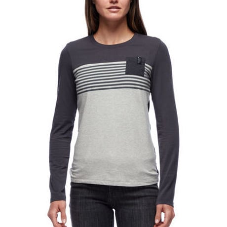 BLACK DIAMOND LONG SLEEVE CAMPUS TEE Wood Nickel Heather/Carbon/Black Heather