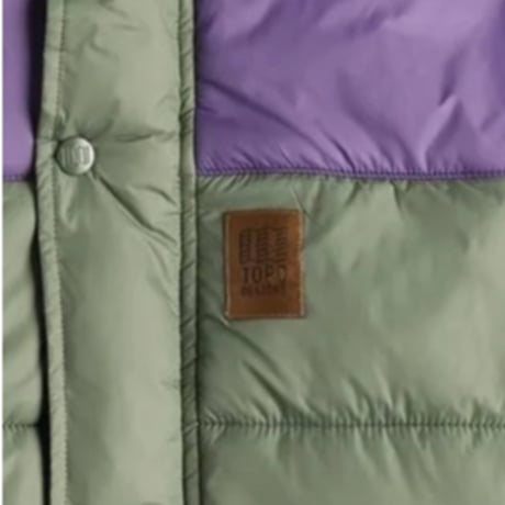 TOPO DESIGNS RETRO RIDGE PUFFER JACKET Beetle/Loganberry