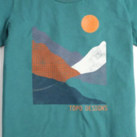 TOPO DESIGNS RETRO LAKE TEE - WOMEN'S Caribbean