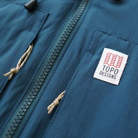 TOPO DESIGNS MOUNTAIN PUFFER HOODIE Pond Blue