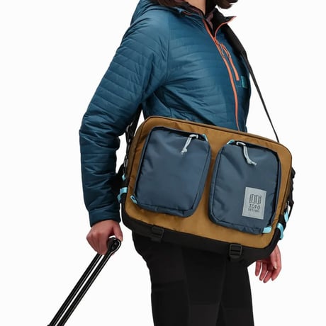 TOPO DESIGNS GLOBAL BRIEFCASE Desert Palm/Pond Blue