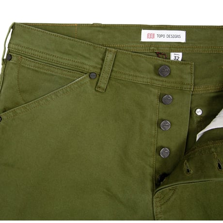 TOPO DESIGNS 5 POCKET PANTS TWILL Olive