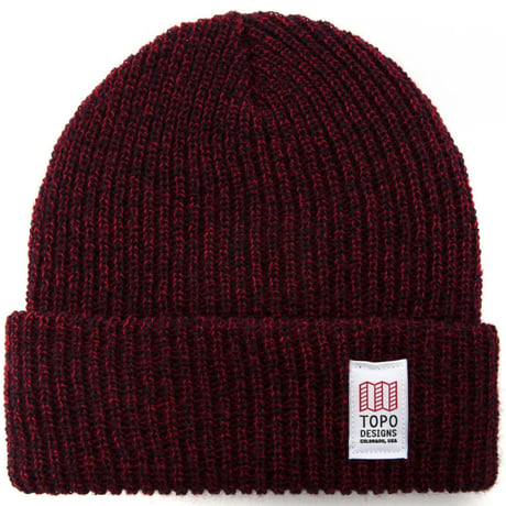 TOPO DESIGNS WATCH CAP Red/Navy Marl