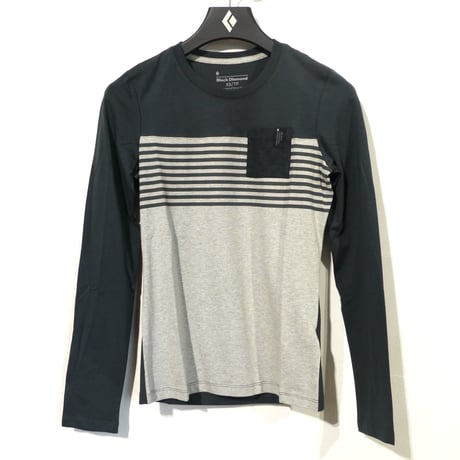 BLACK DIAMOND LONG SLEEVE CAMPUS TEE Wood Nickel Heather/Carbon/Black Heather