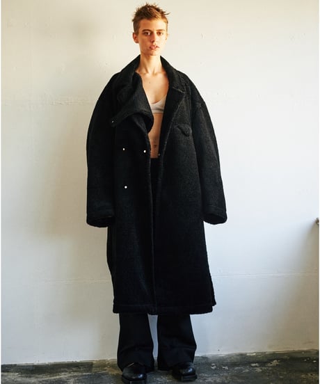 Over-sized BOA Double-breasted Coat (Black)