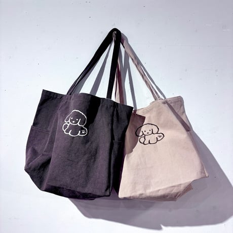 犬の刺繍トートバッグ/てらおかなつみ