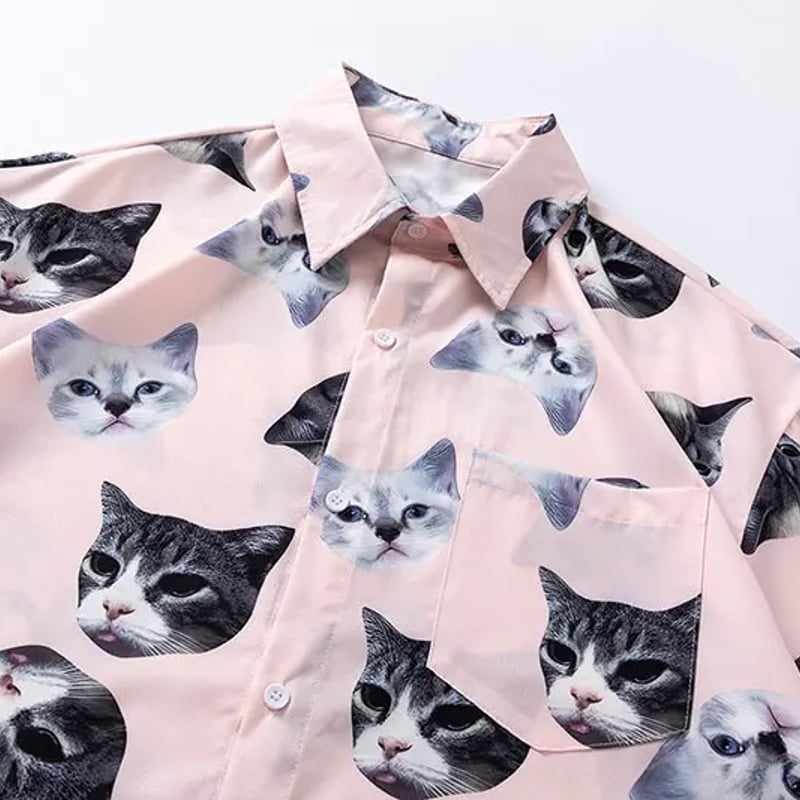 ネコ柄] 半袖シャツ | #見た目の良いお店