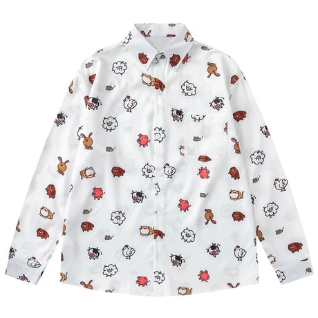 Tanosii jinsei様　misha & Puff 動物柄 長袖カットソー Tanosii jinsei様 misha & Puff 動物柄 長袖カットソー