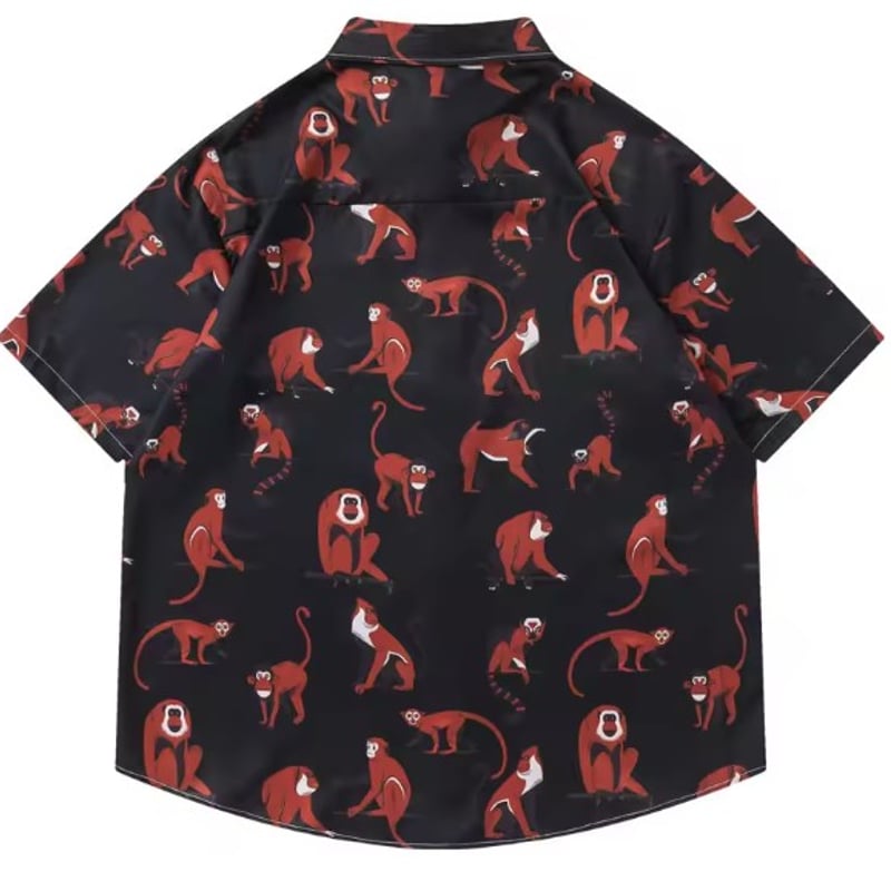 サル柄] 半袖シャツ | #見た目の良いお店