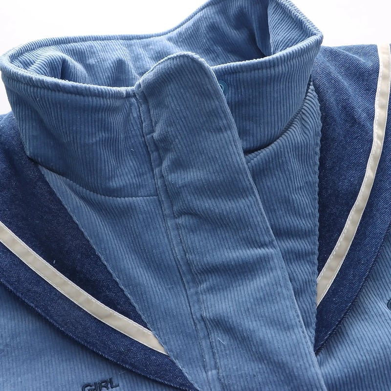 スカイブルー マリンアクセント コーデュロイジャケット | #見た目の  