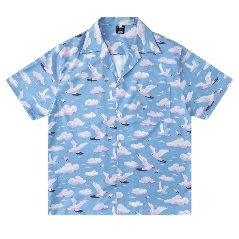 カモメ柄] 半袖シャツ | #見た目の良いお店