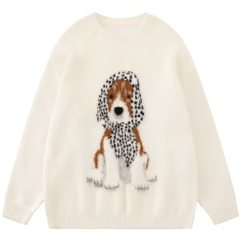 イヌ柄 プルオーバー ニット セーター | #見た目の良いお店