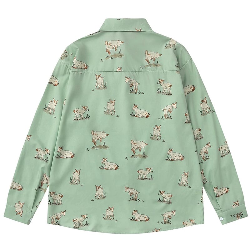 ヤギ柄] 長袖シャツ | #見た目の良いお店