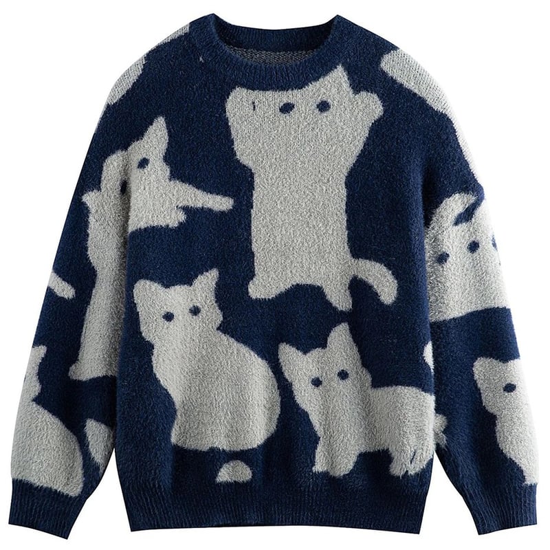 ネコネコさま ネコ グラフィック セーター | #見た目の良いお店