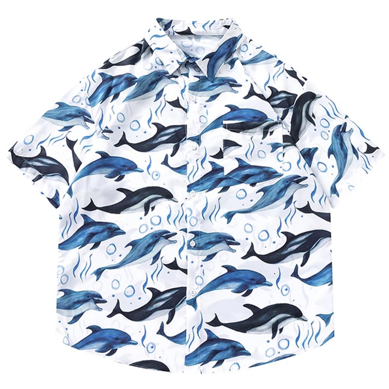 イルカ柄] 半袖シャツ | #見た目の良いお店