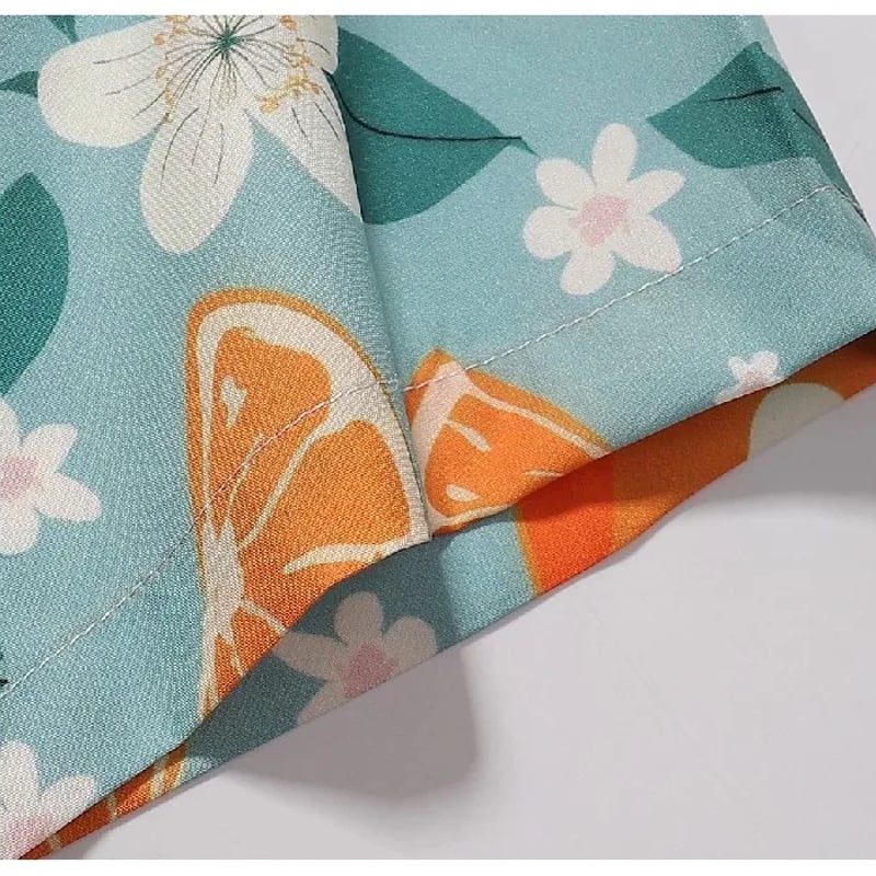 半袖シャツ 青白オレンジ プリント柄 40 半袖シャツ 青白オレンジ プリント柄 40 CIAO セール ciao チャオ