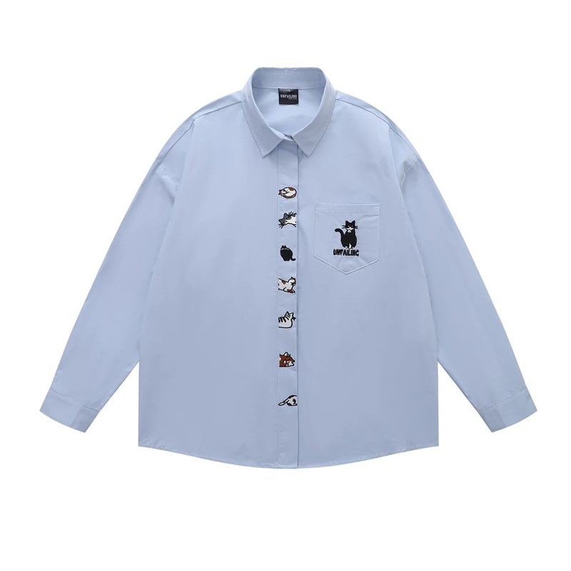 ネコ 刺繍 シャツ | #見た目の良いお店