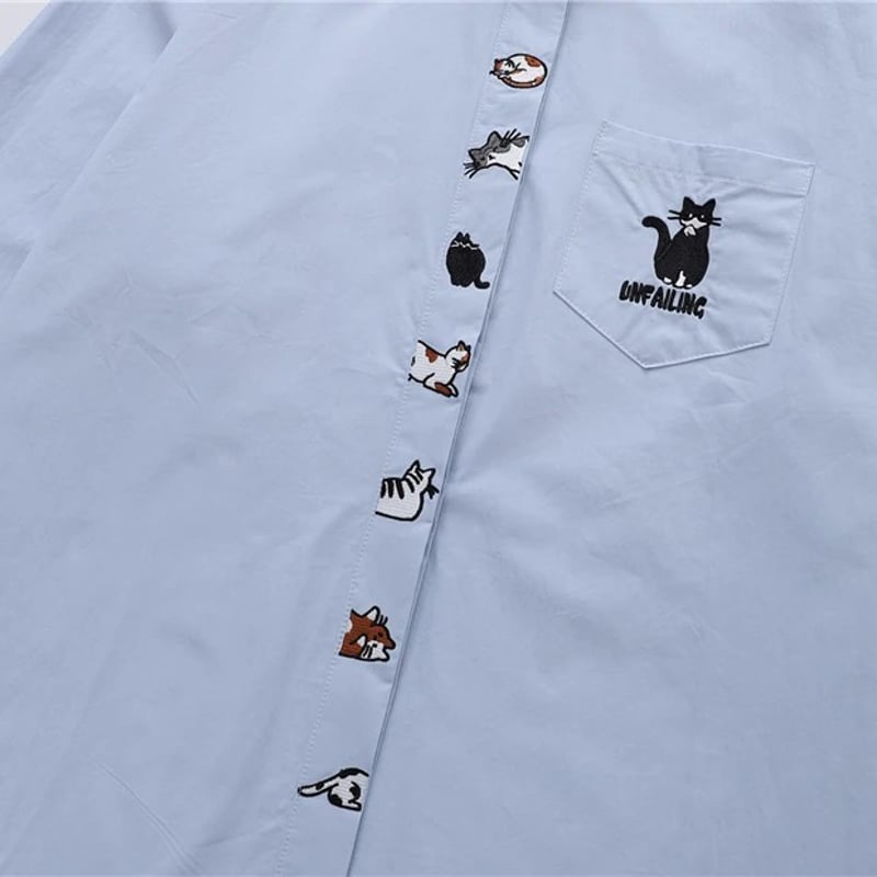 ネコ 刺繍 シャツ | #見た目の良いお店