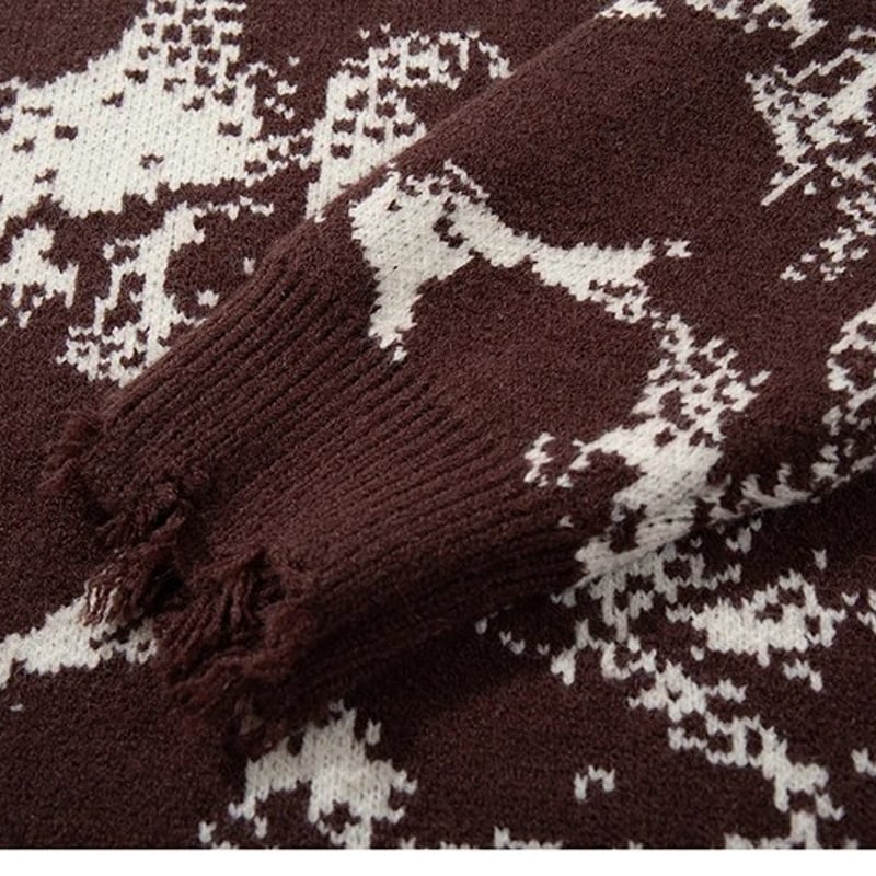 スカル グラフィック ニット セーター | #見た目の良いお店