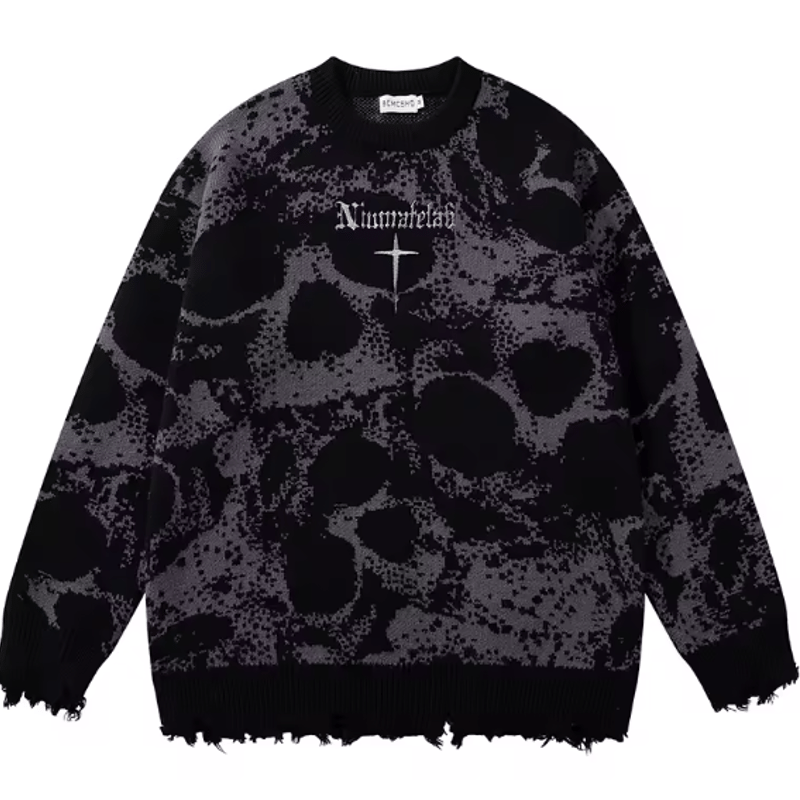 スカル グラフィック ニット セーター | #見た目の良いお店