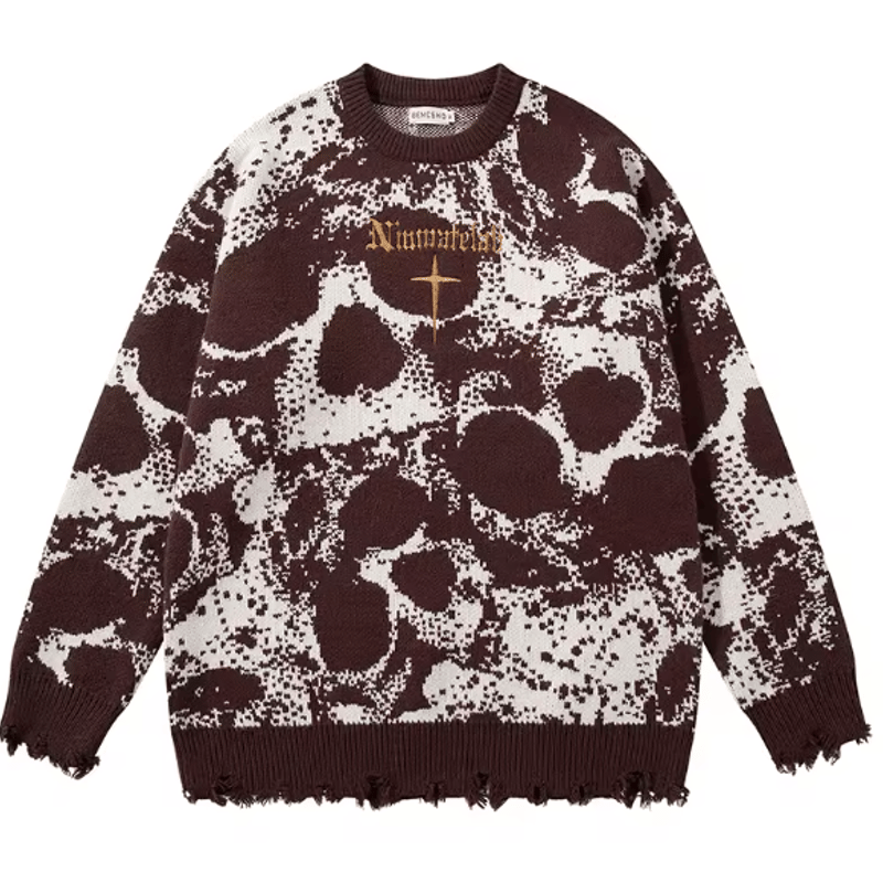 スカル グラフィック ニット セーター | #見た目の良いお店