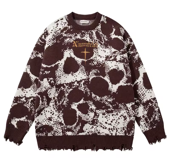 スカル グラフィック ニット セーター | #見た目の良いお店