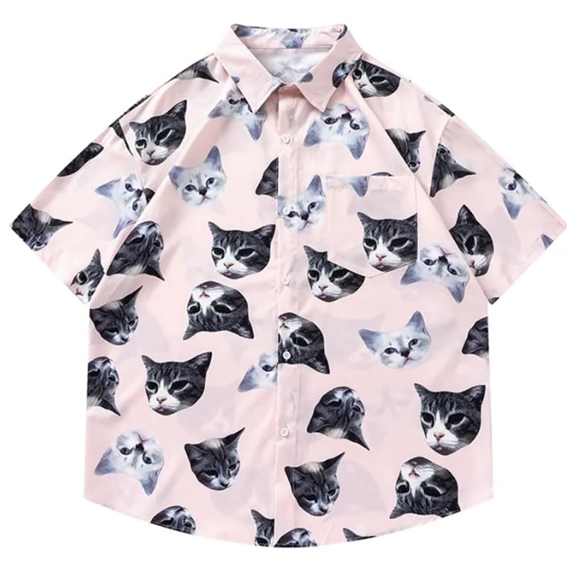 ネコ柄] 半袖シャツ | #見た目の良いお店