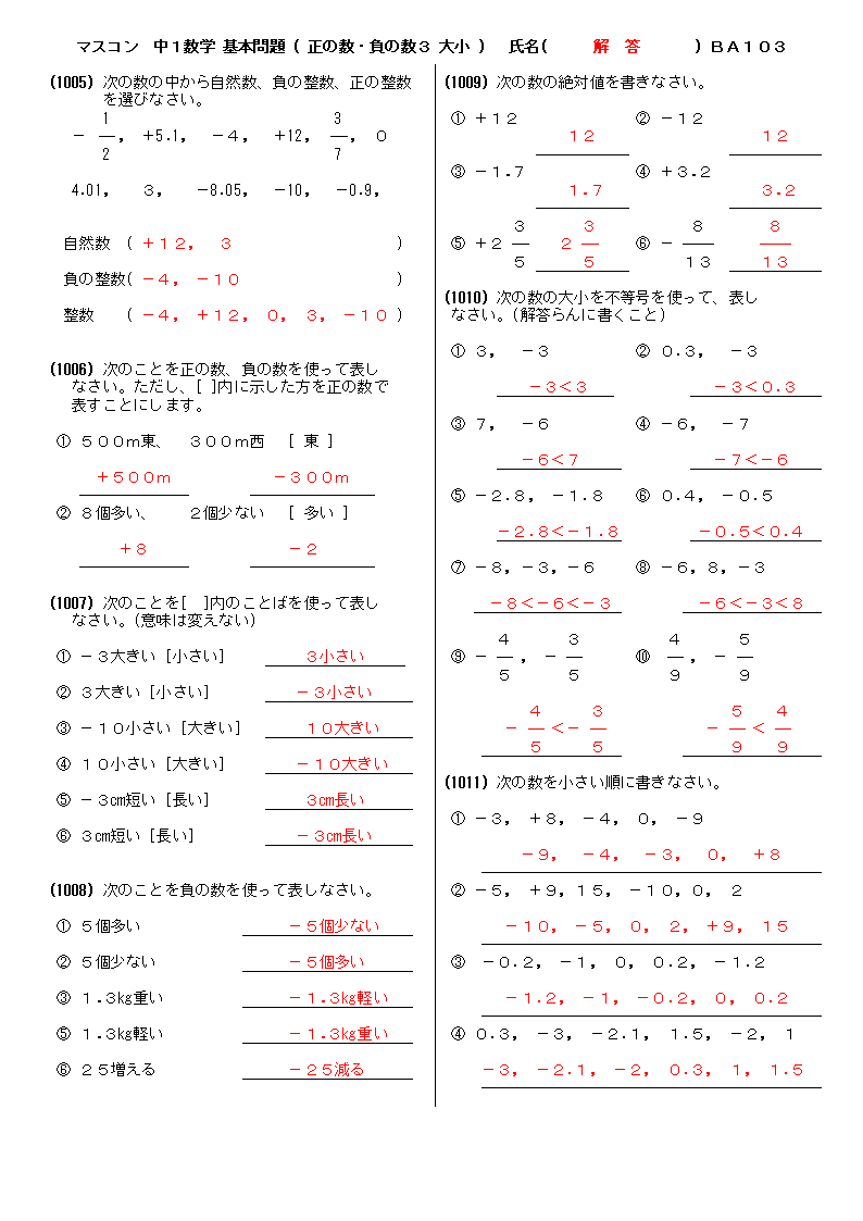 公文数学G 1〜200欠番なし 中学一年 問題未記入 公文数学G 1