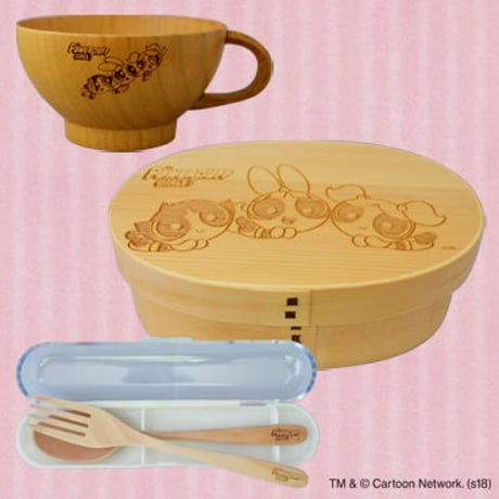 【パワーパフ ガールズ】紀州漆器_お弁当グッズ3点セット2