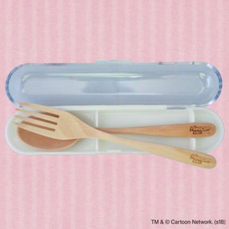 【パワーパフ ガールズ】紀州漆器_カトラリーセット（フォーク、スプーン付き）
