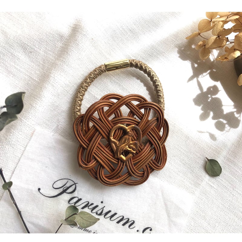 レア フランス アンティーク 柳 編み エッグスタンド ペア ラタン レア